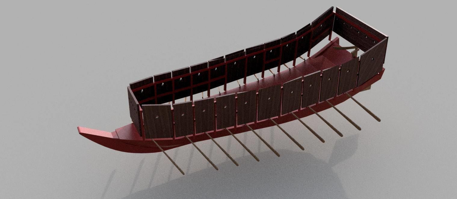 Sengoku period Samurai warship- Hayabune Low-poly 3D model_4