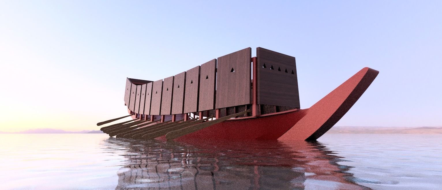 Sengoku period Samurai warship- Hayabune Low-poly 3D model_3