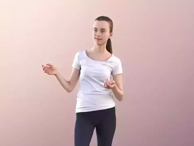 Mady 10110 - Young Girl In Sports Outfit Talking 3D model