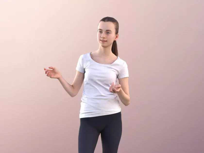 Mady 10110 - Young Girl In Sports Outfit Talking 3D model