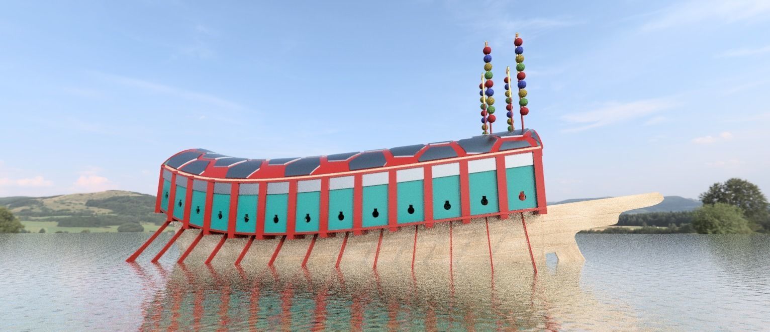Geobukseon- Turtle ship- Korean armored battleship Low-poly 3D model_5