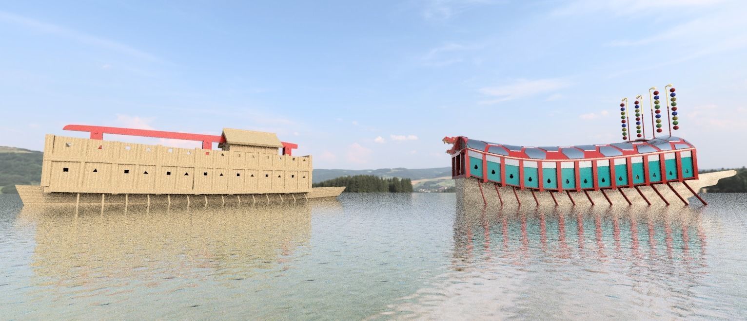 Geobukseon- Turtle ship- Korean armored battleship Low-poly 3D model_8