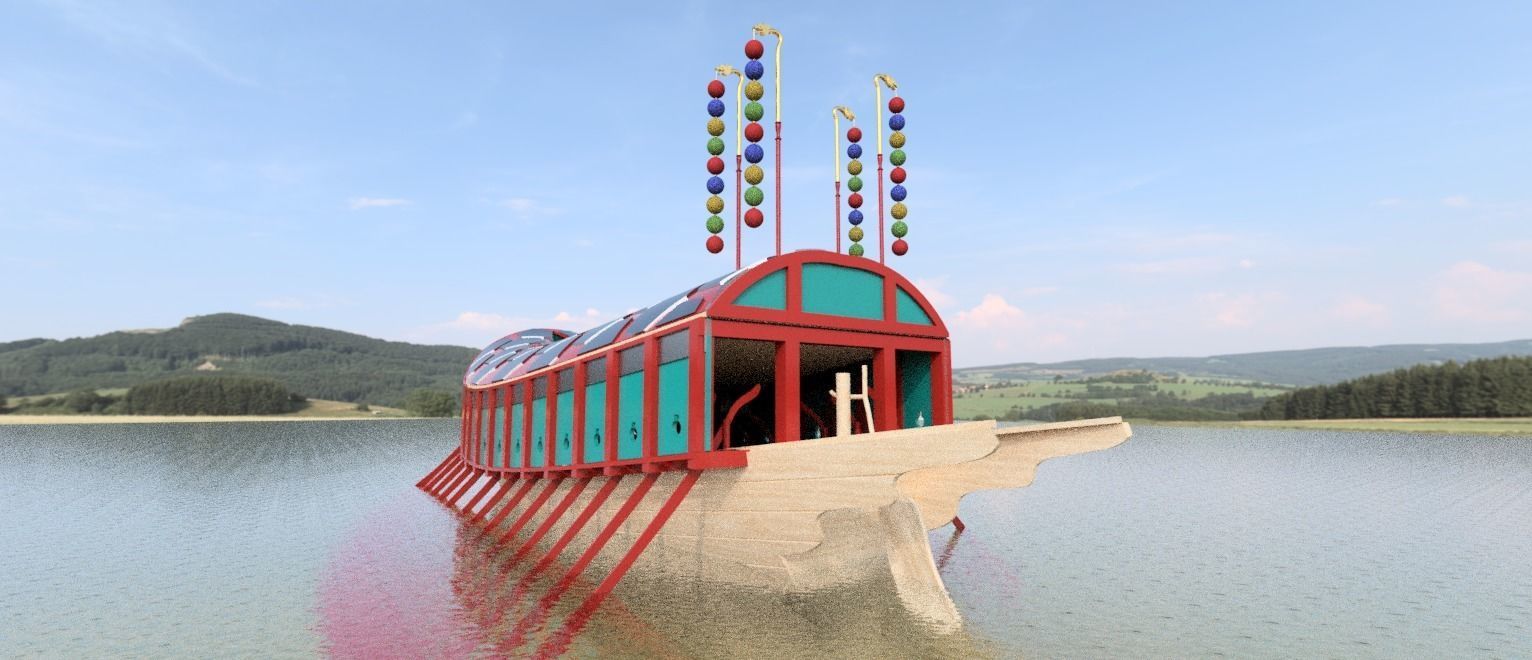 Geobukseon- Turtle ship- Korean armored battleship Low-poly 3D model_4