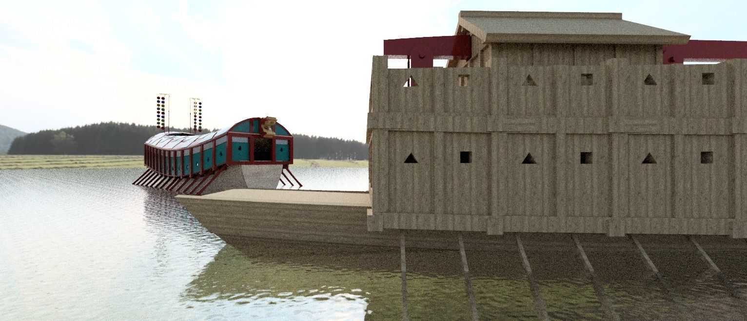 Geobukseon- Turtle ship- Korean armored battleship Low-poly 3D model_1