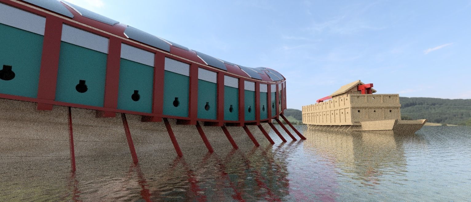 Geobukseon- Turtle ship- Korean armored battleship Low-poly 3D model_7