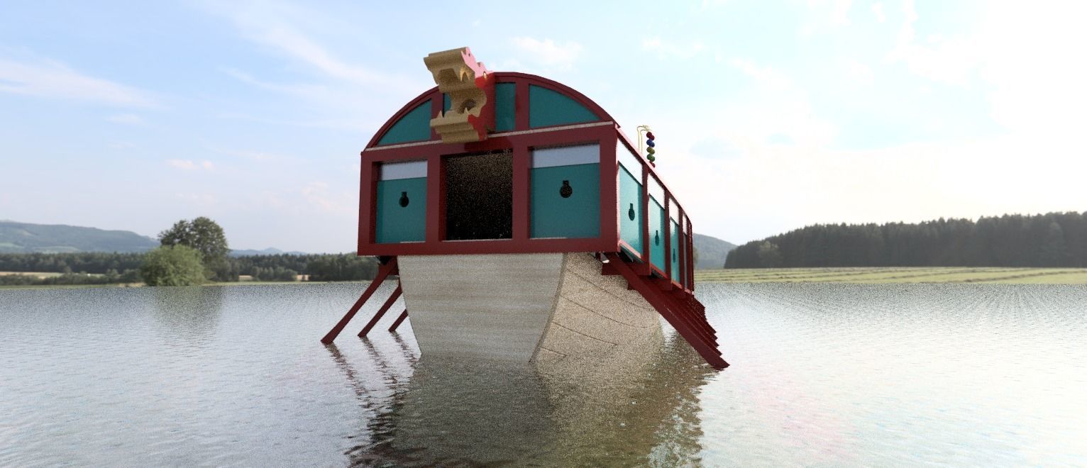 Geobukseon- Turtle ship- Korean armored battleship Low-poly 3D model_3