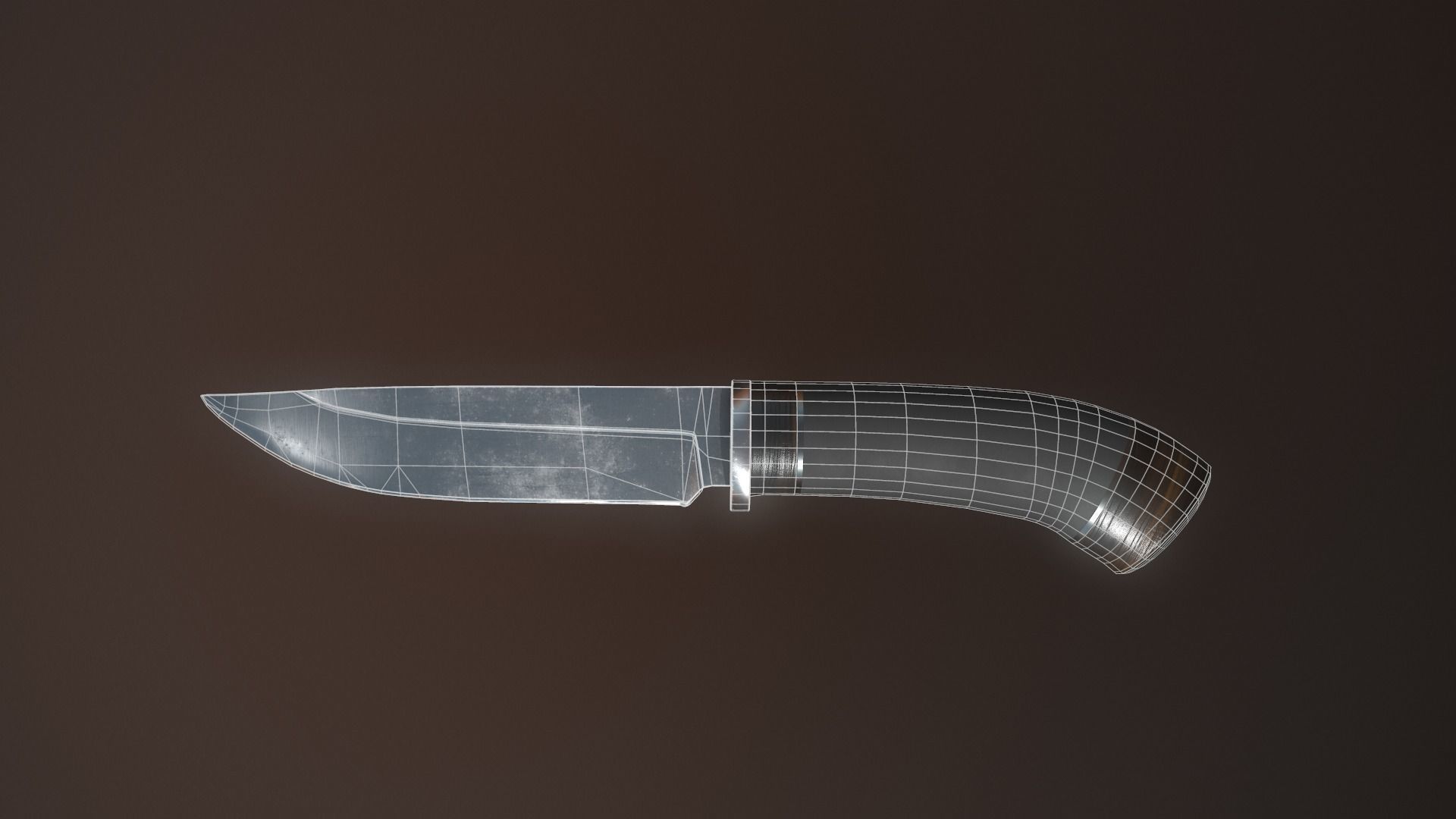 Hunting Knife Low-poly 3D model_5