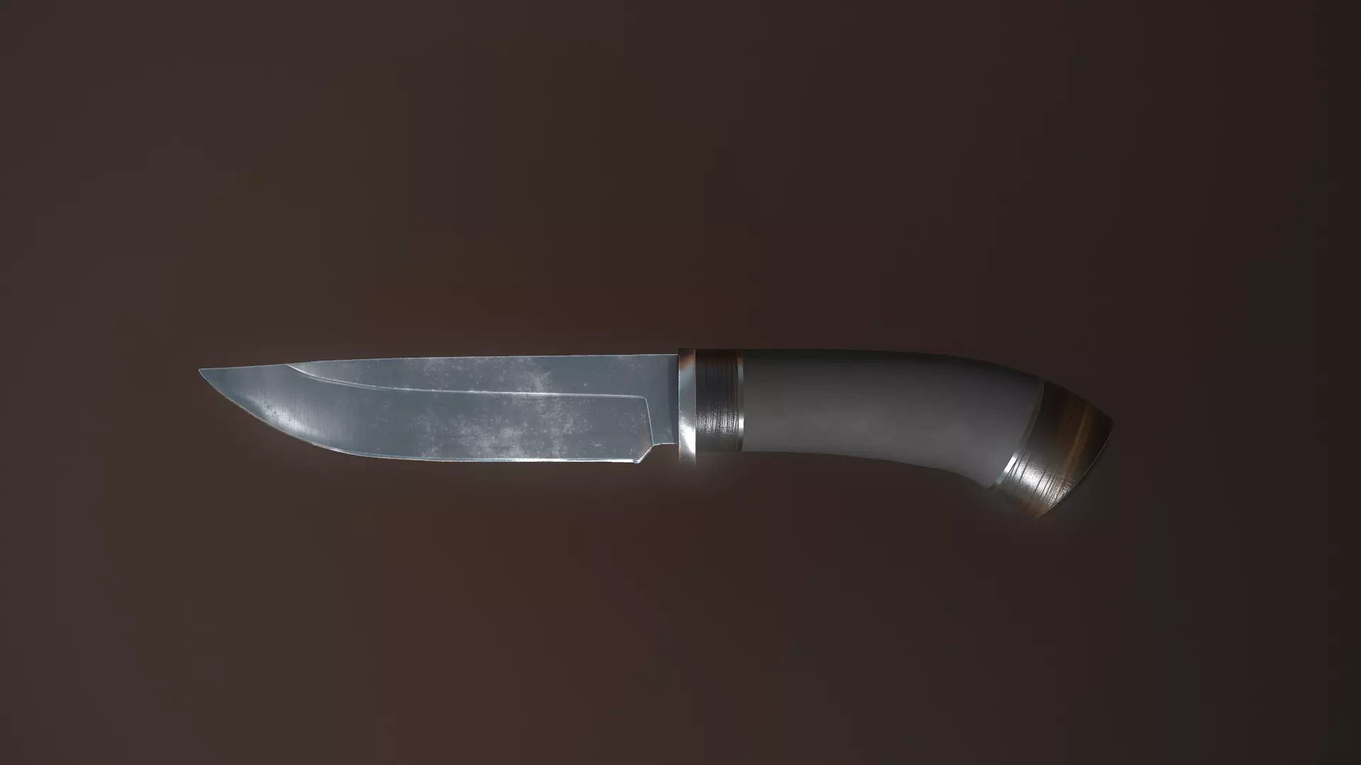 Hunting Knife Low-poly 3D model_0