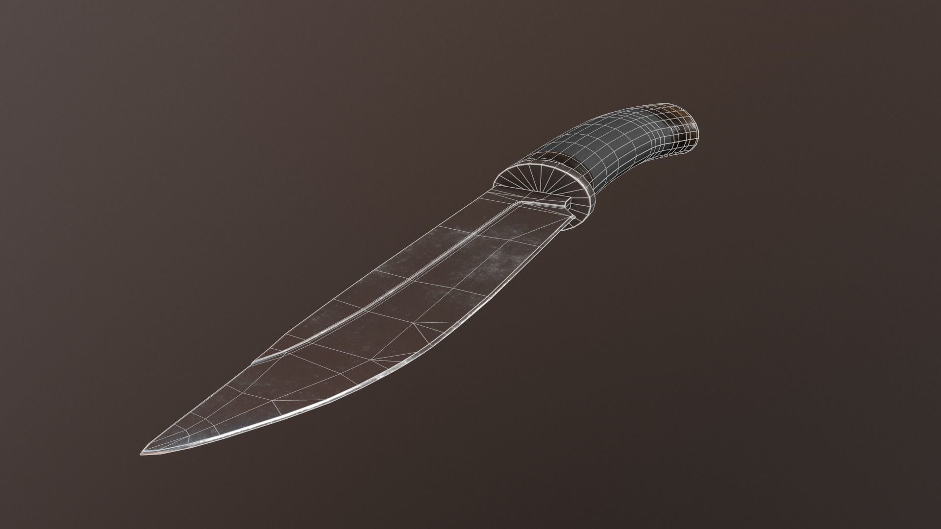 Hunting Knife Low-poly 3D model_6