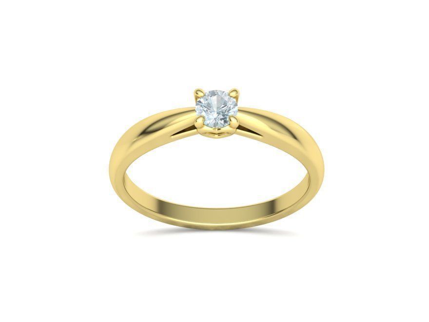 Heart design Solitaire Ring with 4mm stone 3dmodel 3D print model_23