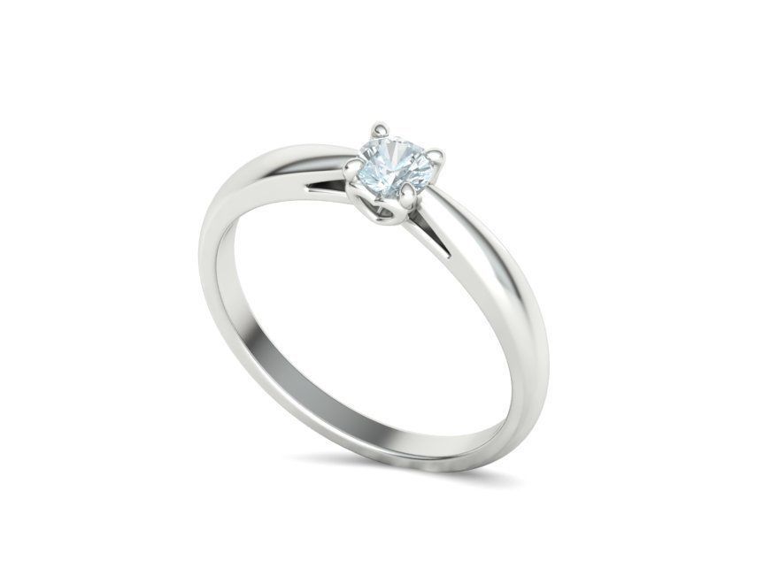 Heart design Solitaire Ring with 4mm stone 3dmodel 3D print model_25