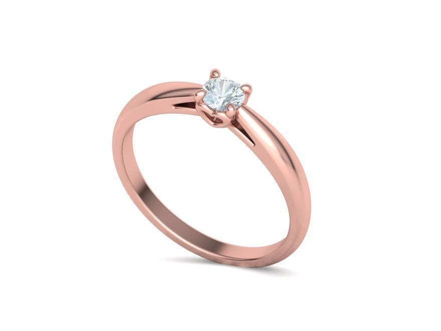 Heart design Solitaire Ring with 4mm stone 3dmodel 3D print model_24