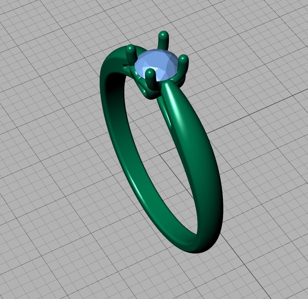 Heart design Solitaire Ring with 4mm stone 3dmodel 3D print model_16