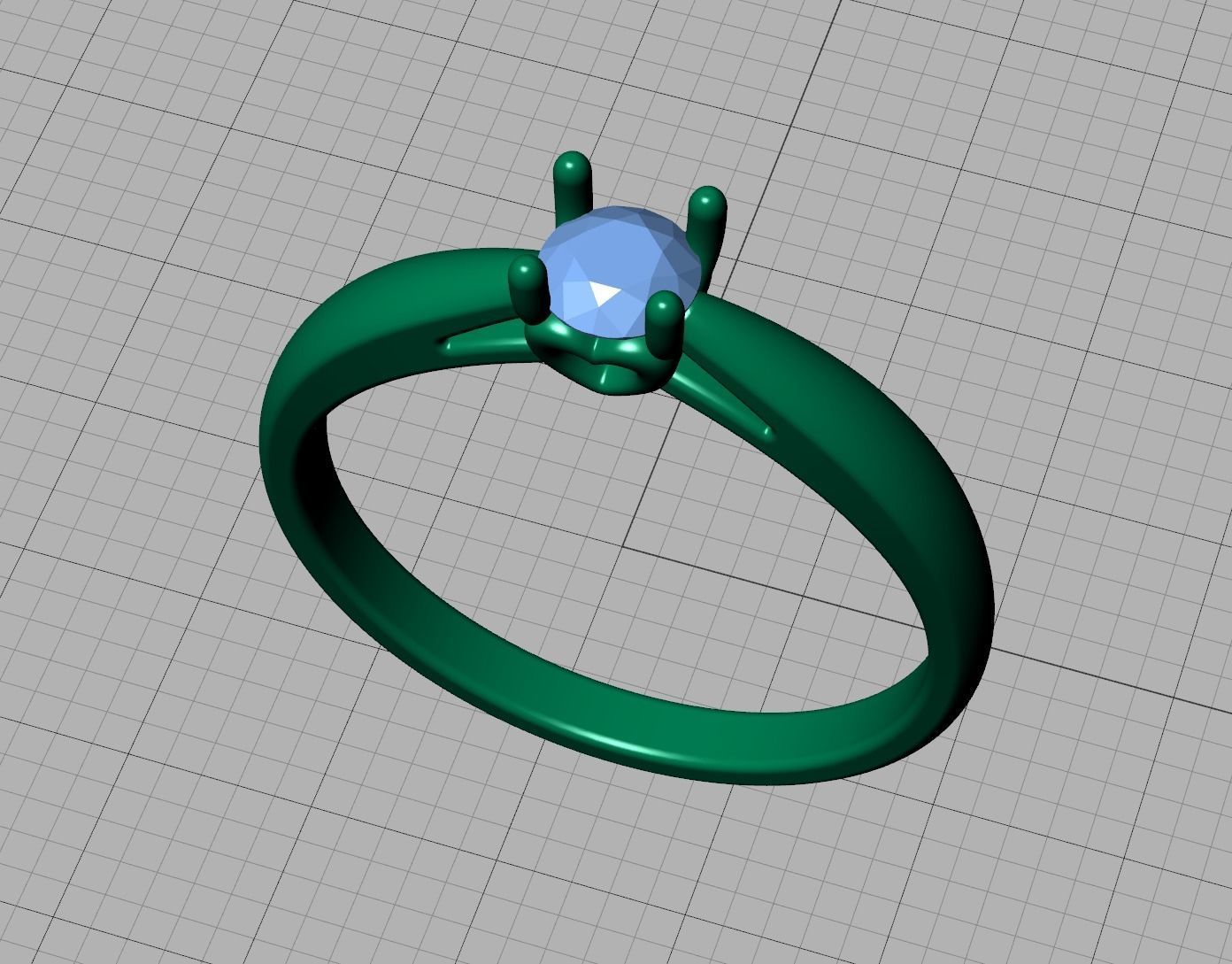 Heart design Solitaire Ring with 4mm stone 3dmodel 3D print model_13