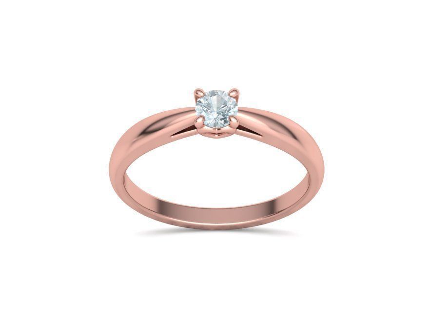 Heart design Solitaire Ring with 4mm stone 3dmodel 3D print model_21