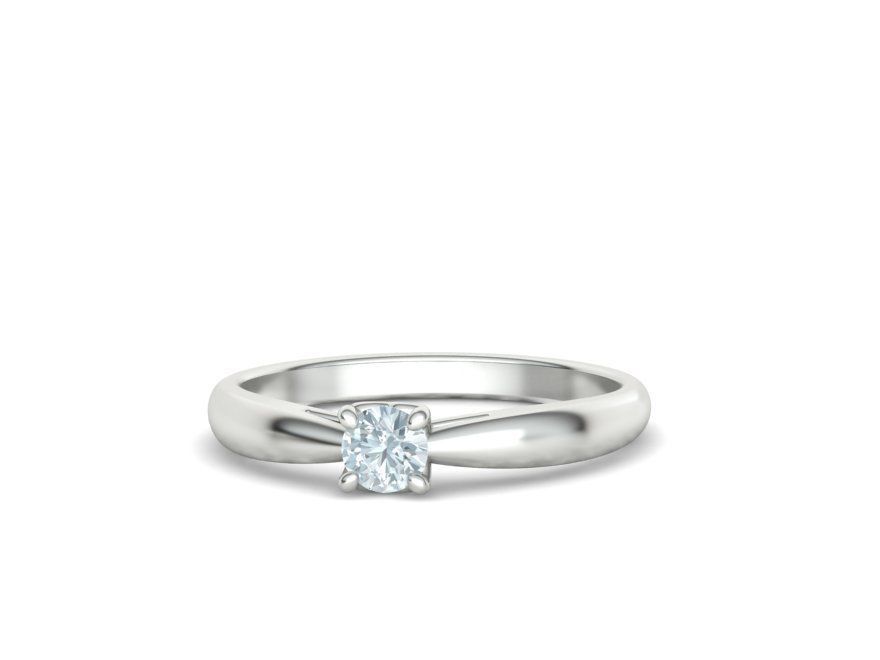 Heart design Solitaire Ring with 4mm stone 3dmodel 3D print model_8