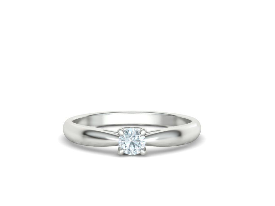 Heart design Solitaire Ring with 4mm stone 3dmodel 3D print model_5