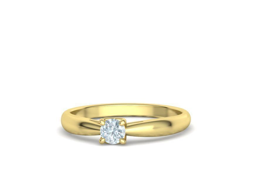 Heart design Solitaire Ring with 4mm stone 3dmodel 3D print model_9