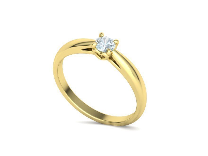 Heart design Solitaire Ring with 4mm stone 3dmodel 3D print model_26