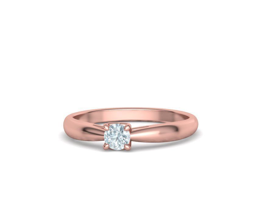Heart design Solitaire Ring with 4mm stone 3dmodel 3D print model_7
