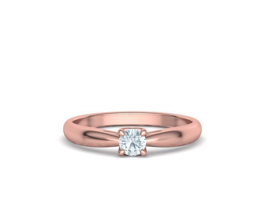 Heart design Solitaire Ring with 4mm stone 3dmodel 3D print model_4