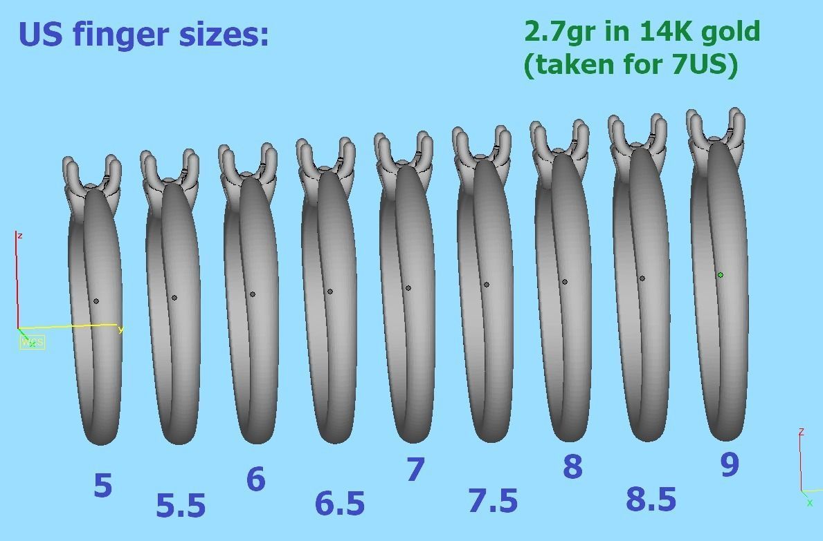 Heart design Solitaire Ring with 4mm stone 3dmodel 3D print model_14