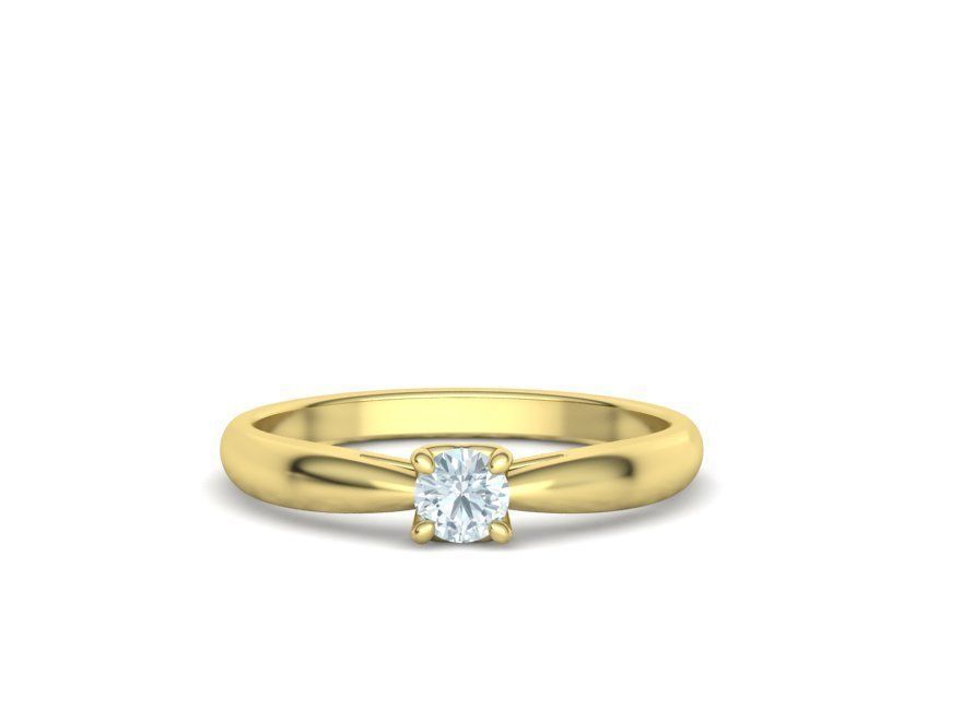 Heart design Solitaire Ring with 4mm stone 3dmodel 3D print model_6
