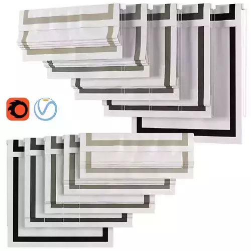 Roman Curtains 68 Loganova Shades Faux Linen Border