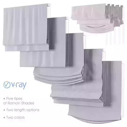 Roman Curtains 70 Five Types V-ray