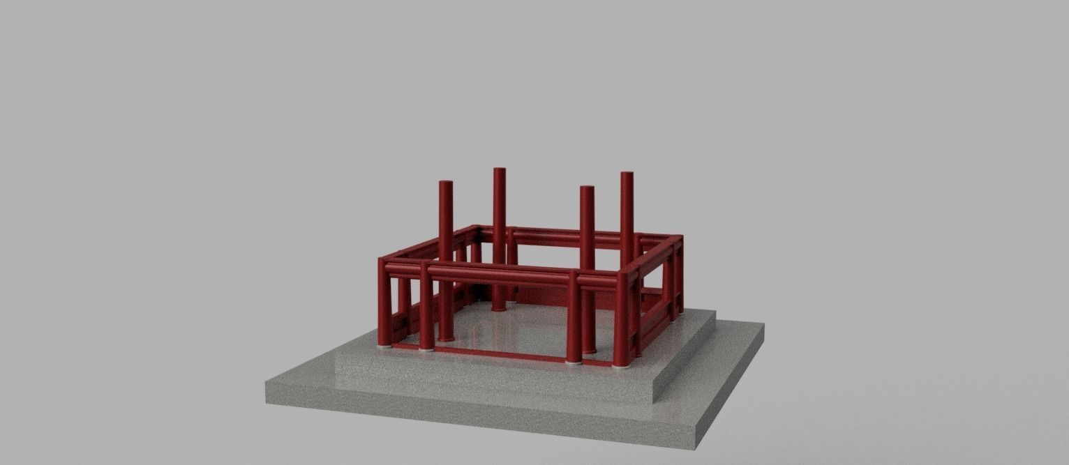 Oriental Vietnam Buddhist temple Low-poly 3D model_15