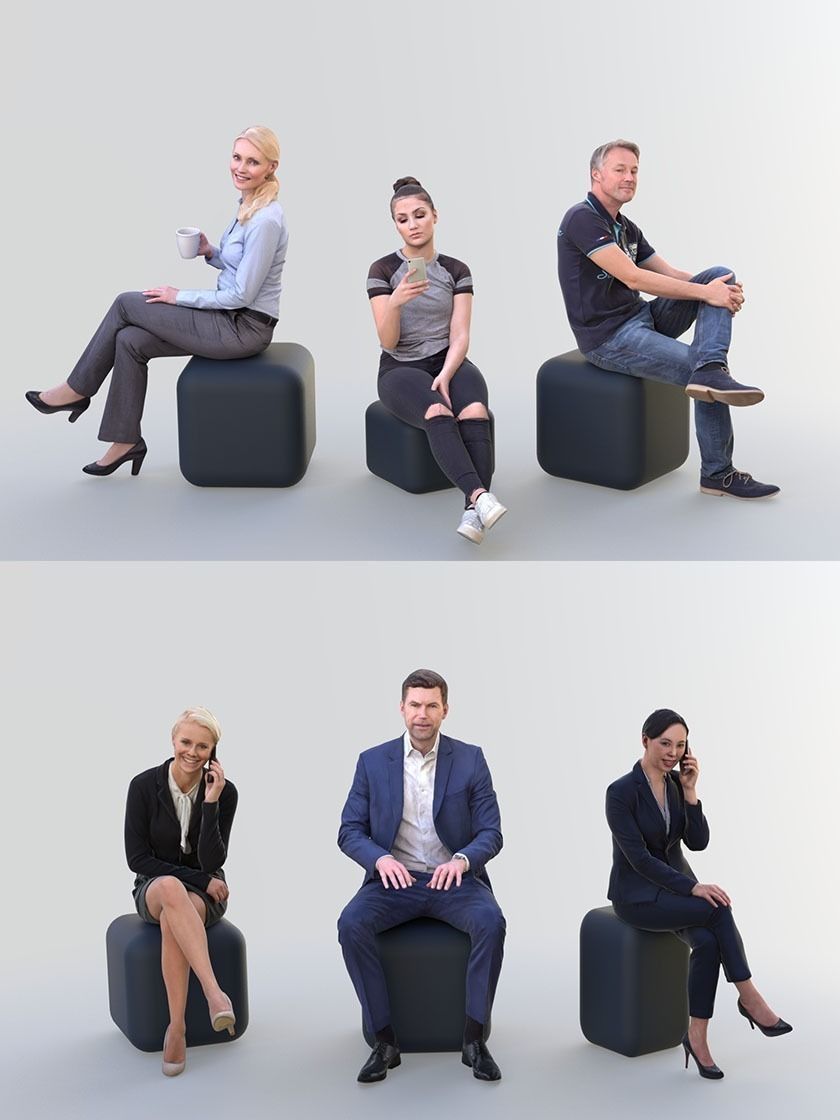 1001 - Sit Bundle 02 3D Model Collection_4