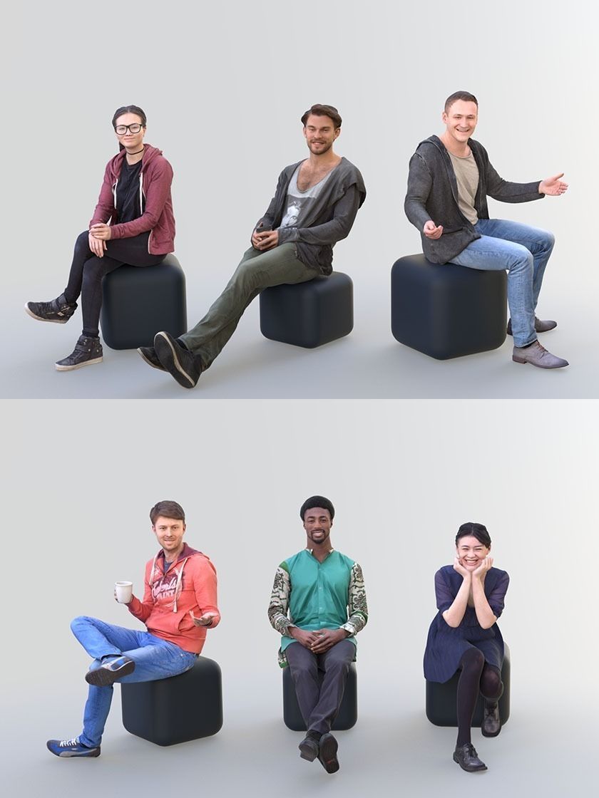 1001 - Sit Bundle 02 3D Model Collection_3