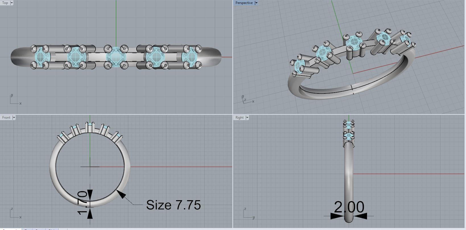 Women ring 3D print model_2