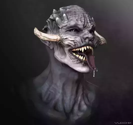 High Poly Bust of a monster Free 3D model