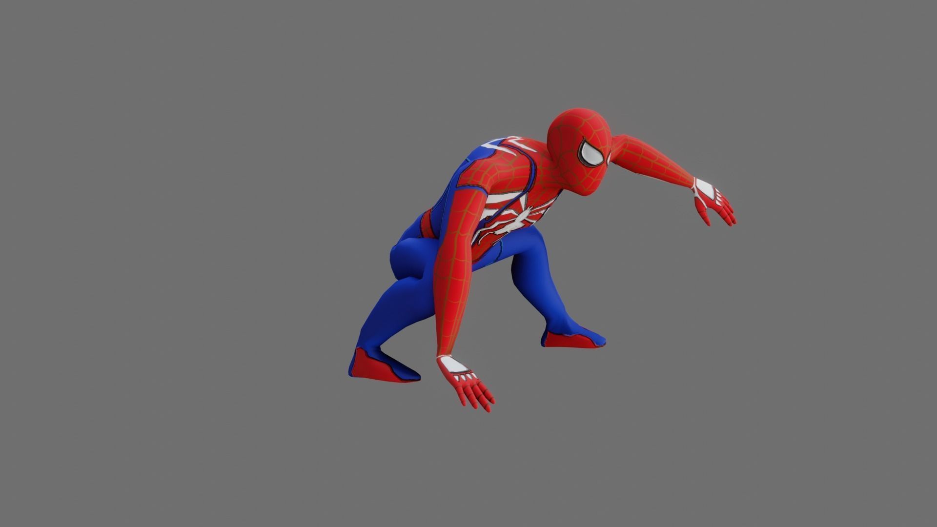 Spider Man Low Poly PBR GameReady Low-poly 3D model_8