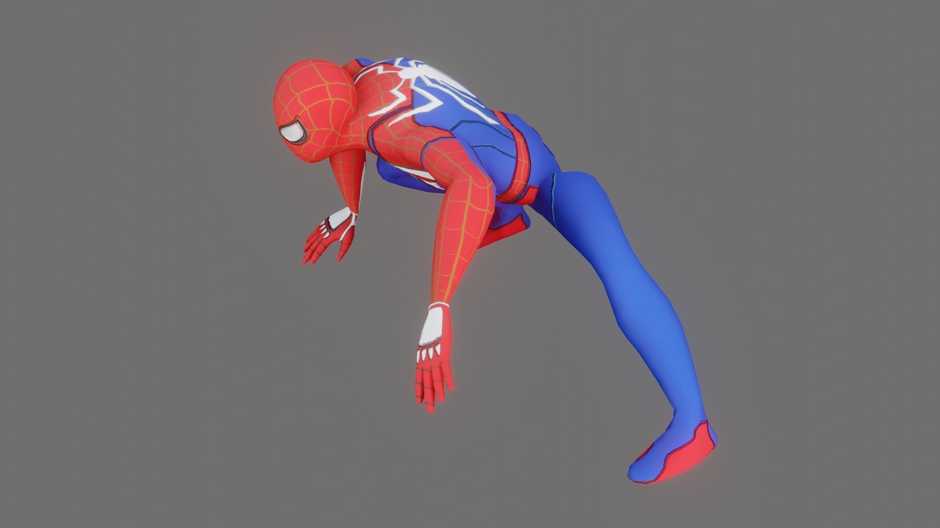 Spider Man Low Poly PBR GameReady Low-poly 3D model_10