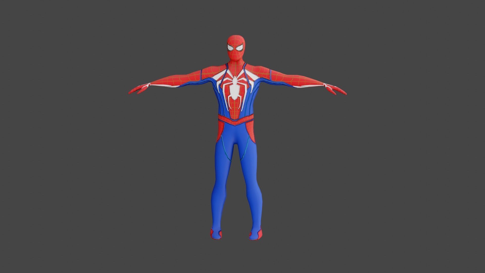 Spider Man Low Poly PBR GameReady Low-poly 3D model_1