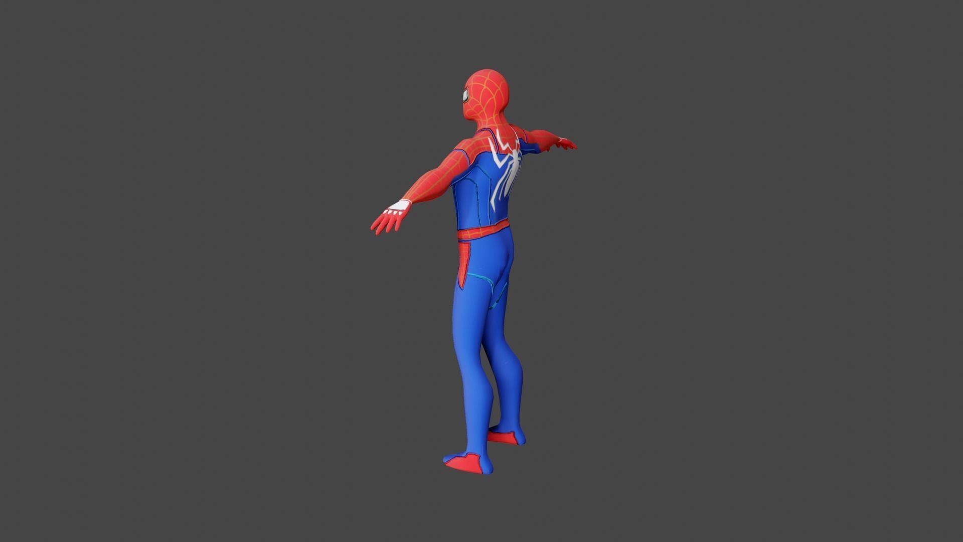 Spider Man Low Poly PBR GameReady Low-poly 3D model_6
