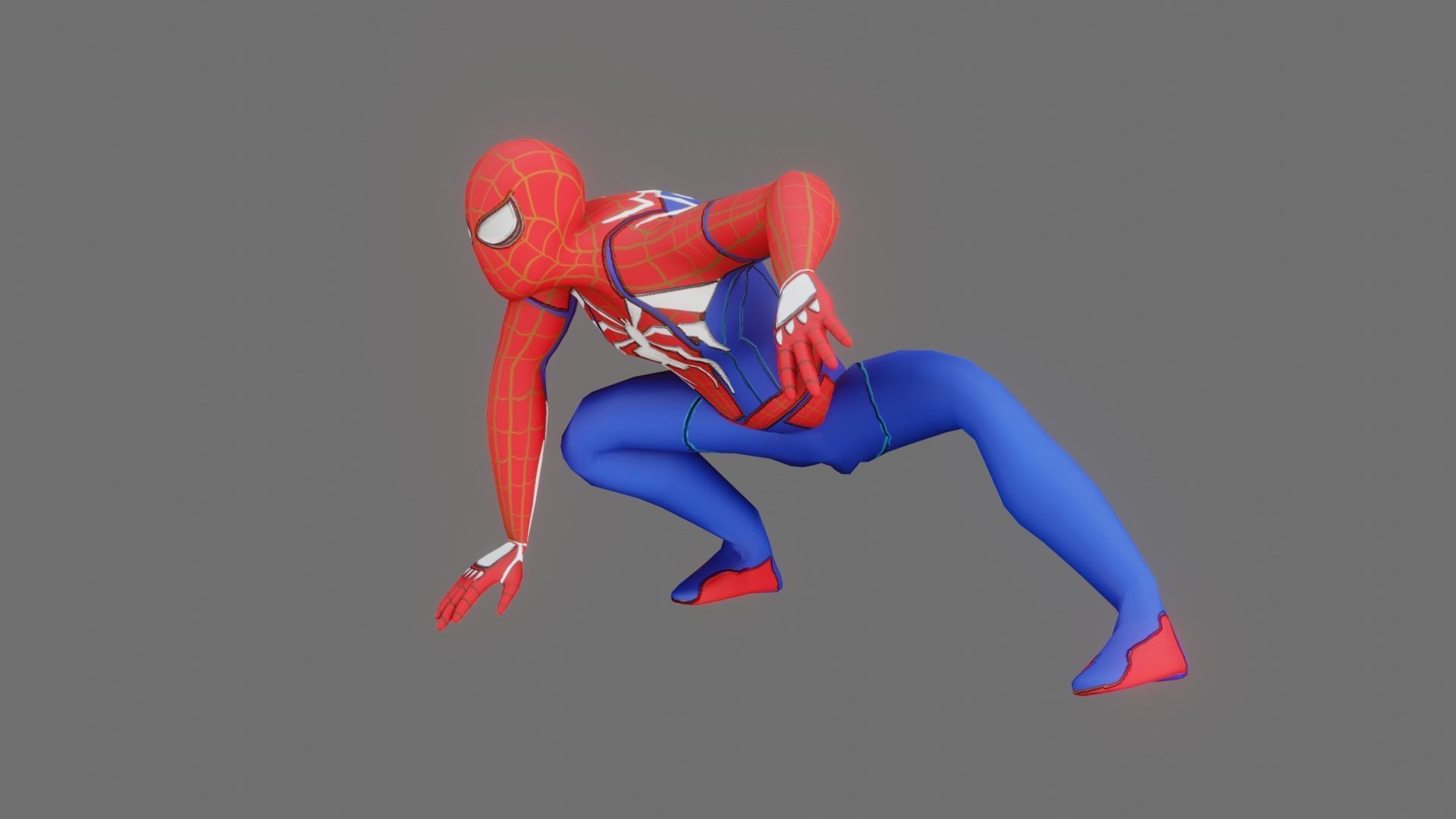 Spider Man Low Poly PBR GameReady Low-poly 3D model_11