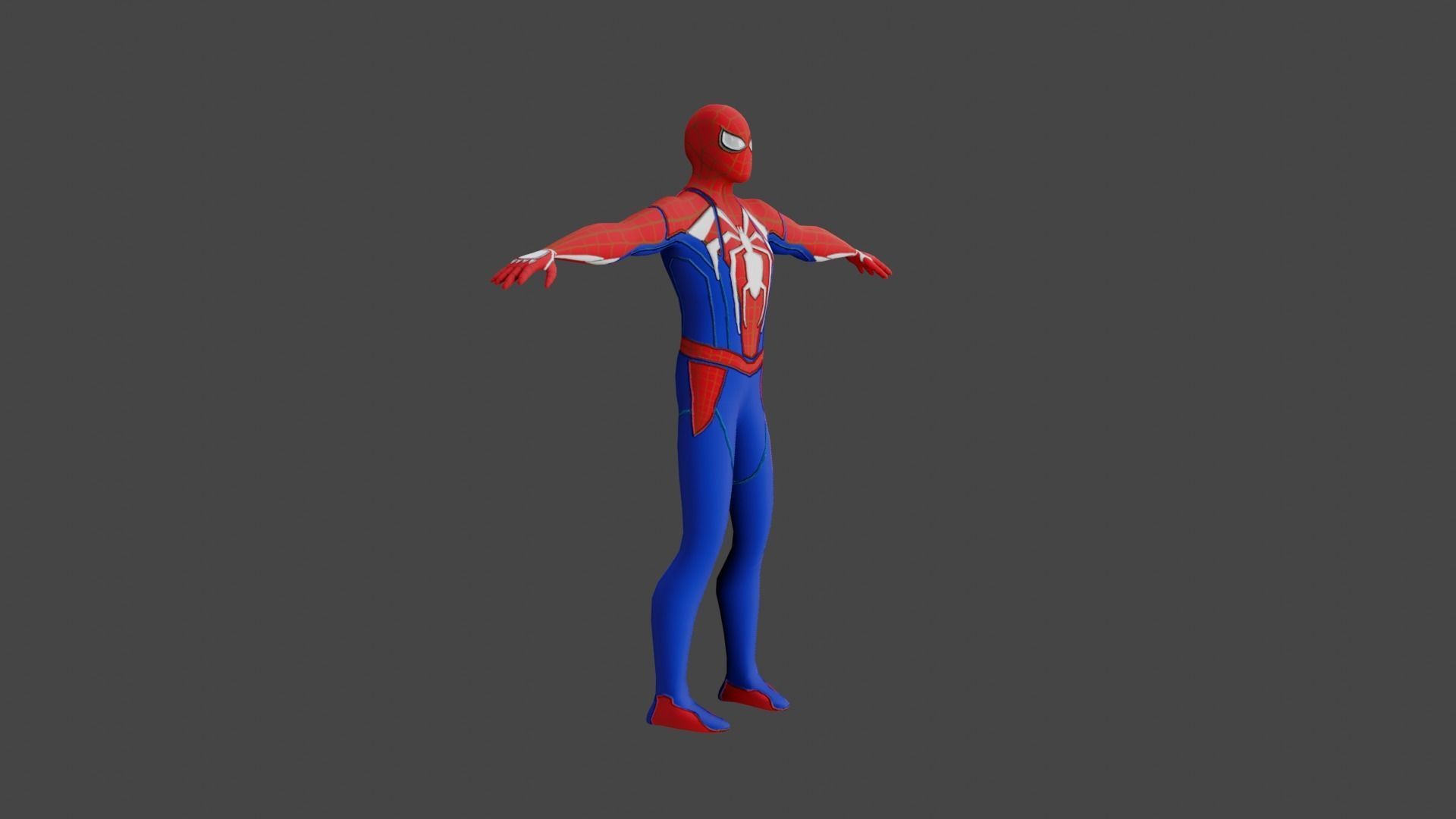 Spider Man Low Poly PBR GameReady Low-poly 3D model_3