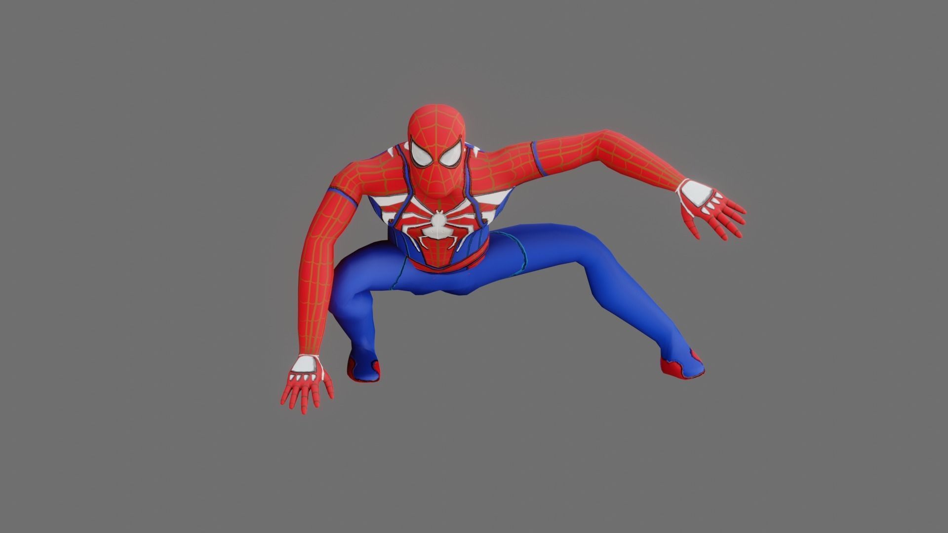 Spider Man Low Poly PBR GameReady Low-poly 3D model_7