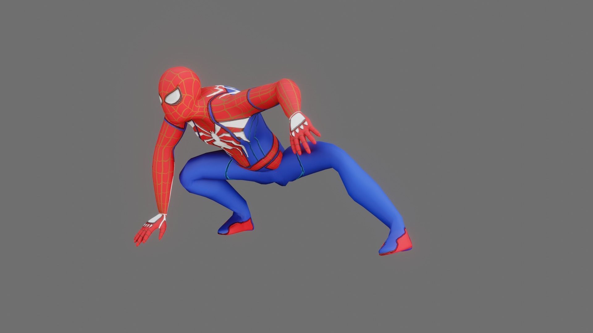 Spider Man Low Poly PBR GameReady Low-poly 3D model_9
