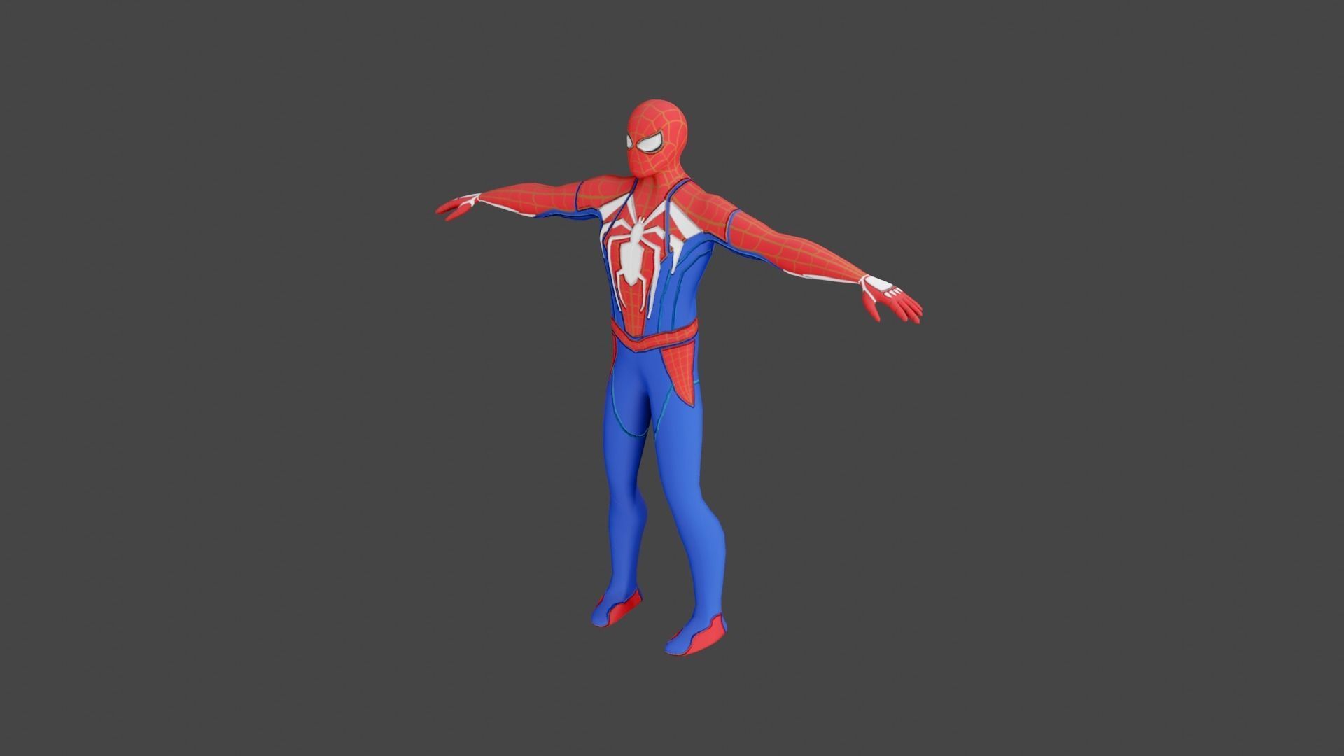 Spider Man Low Poly PBR GameReady Low-poly 3D model_5