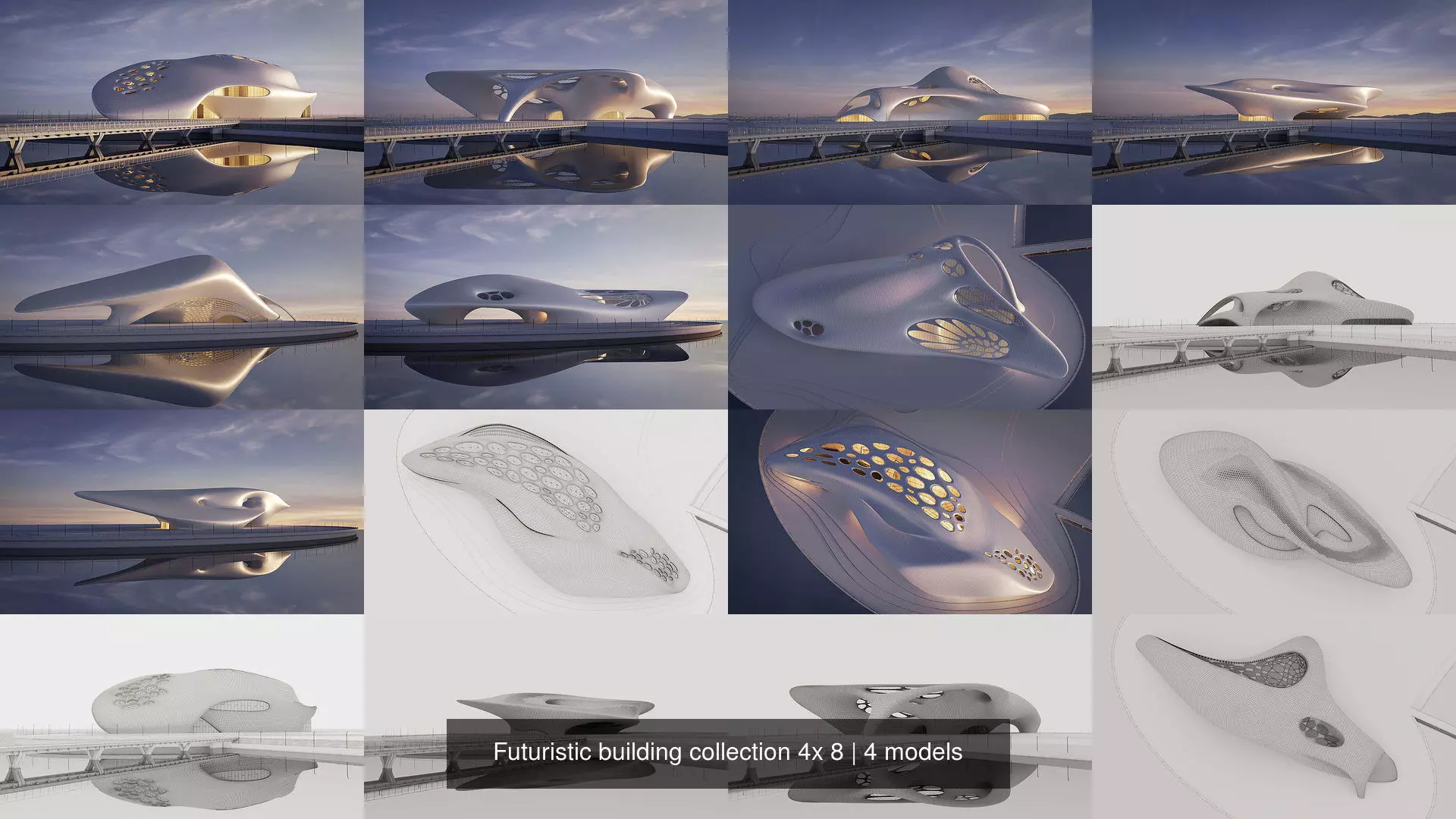 Futuristic building collection 4x 8 _1