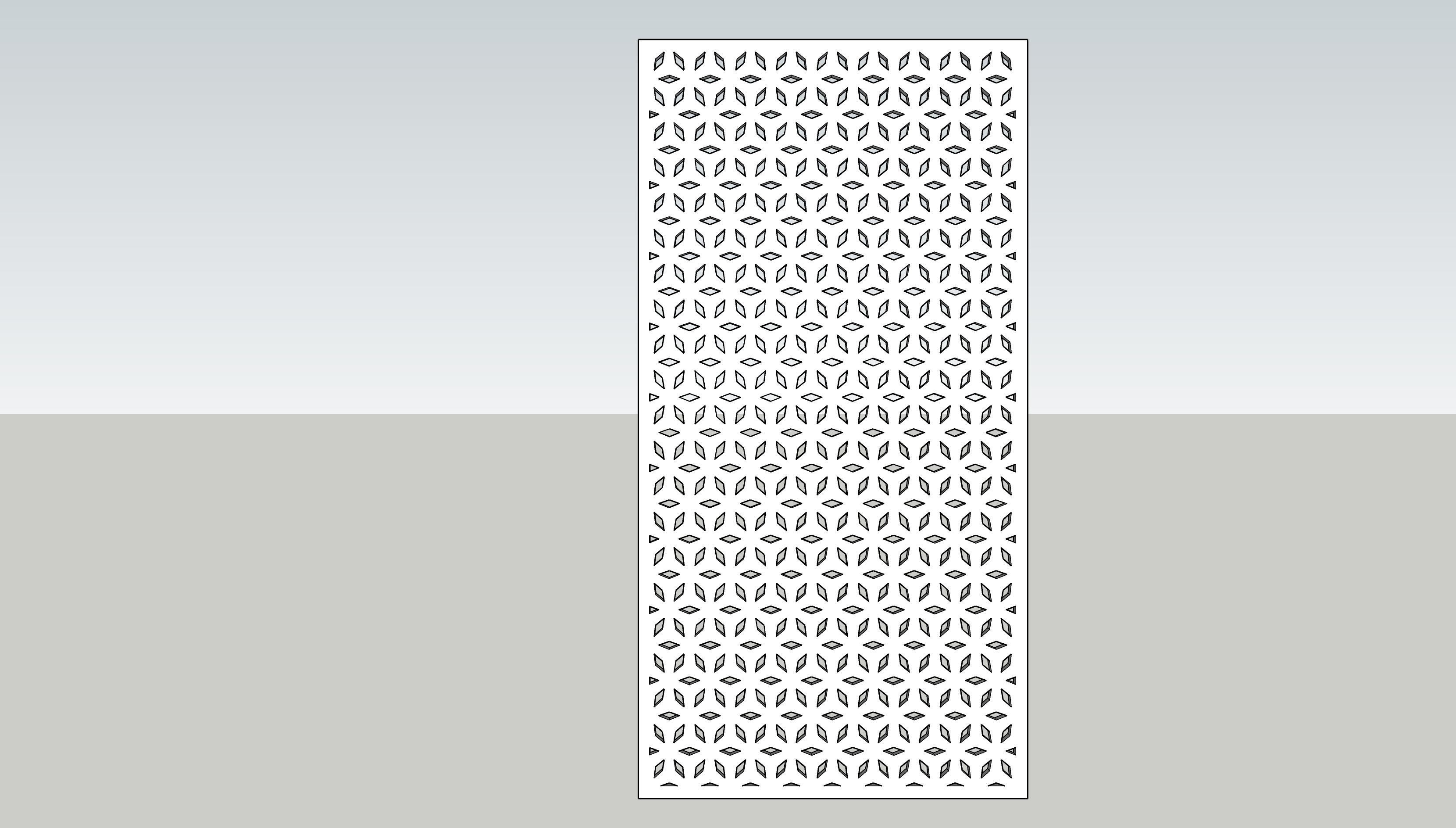 Partition three wooden panels 3D model_4