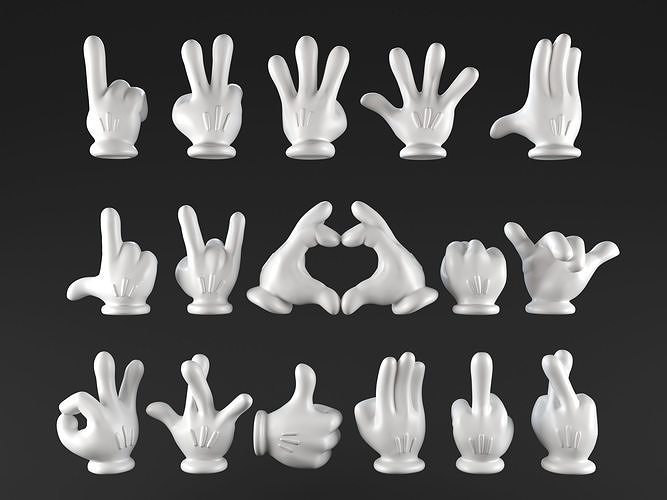 Mickeys hands Pack 01 3D print model