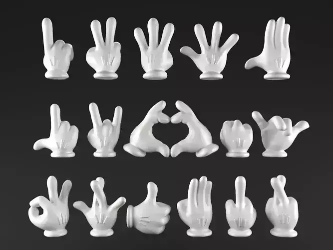 Mickeys hands Pack 01 3D print model