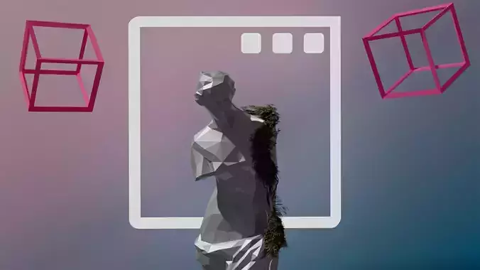 Pastel Vaporwave Statue