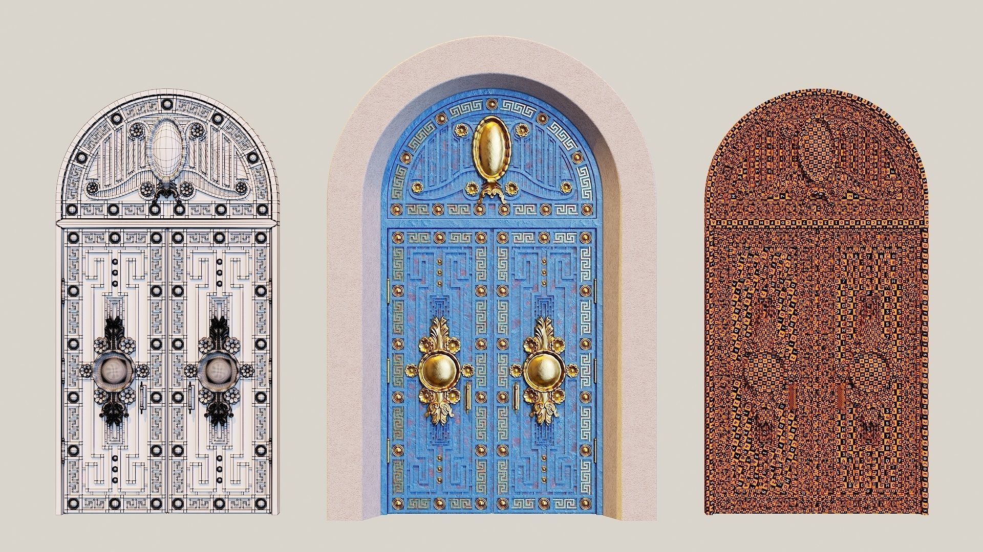 Door  Gates 01 3D model_6