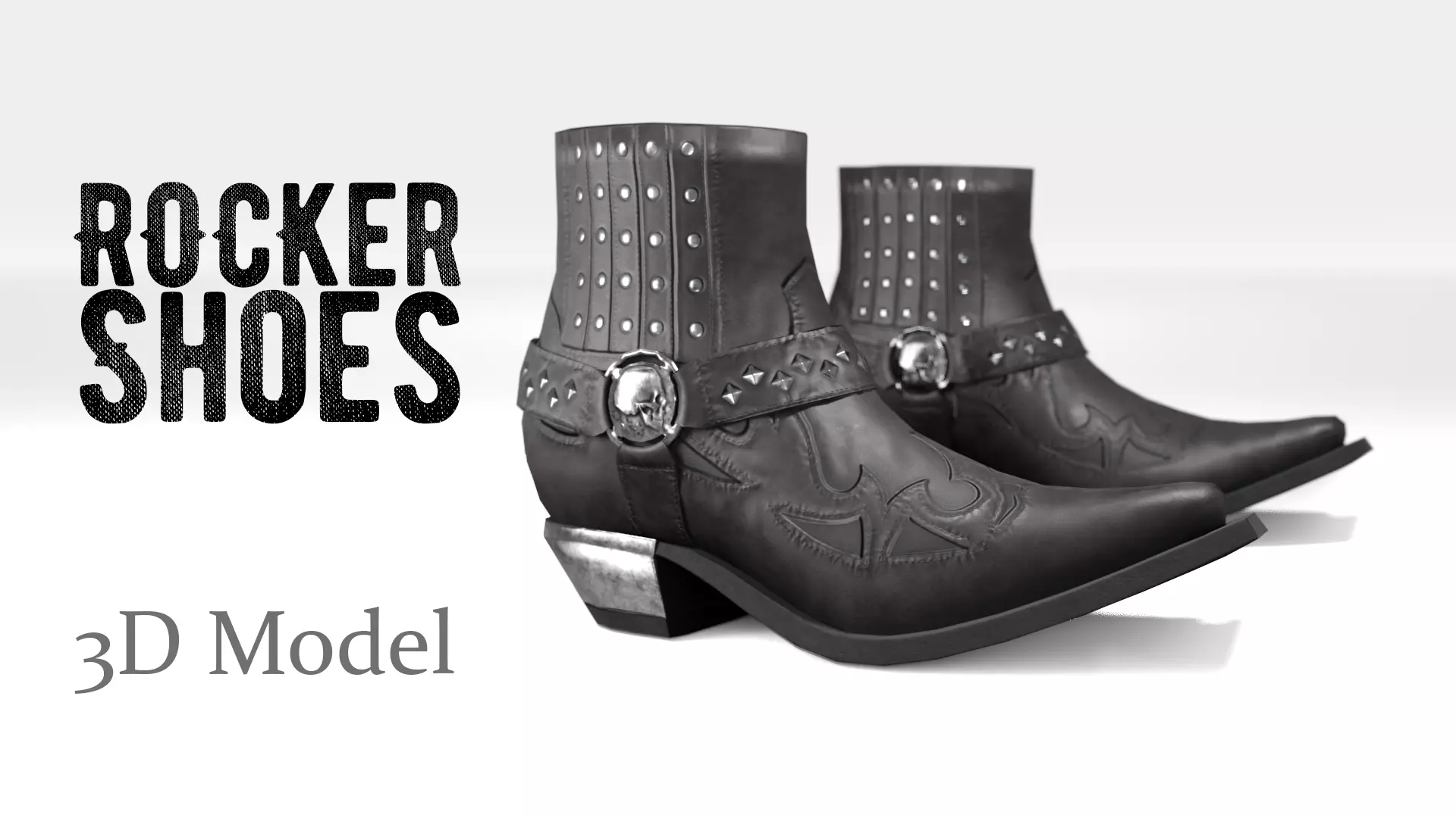 Platform Boot Rocker 3d Model 3D model Rocker shoes VR / AR / low-poly | CGTrader